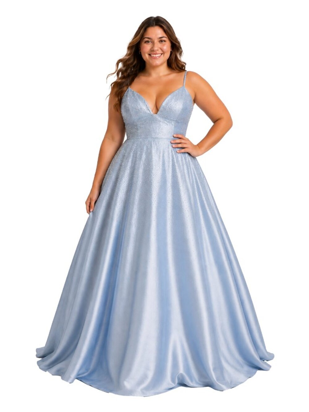 Size 18 Sherri Hill Blue Glitter Ballgown Lace Up Prom Gala Dress